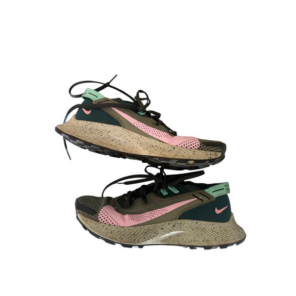 Nike Pegasus Trail 2 Womens Size 8.5 Shoes Pink Green Multicolor-Nice! Light Use - Picture 2 of 6